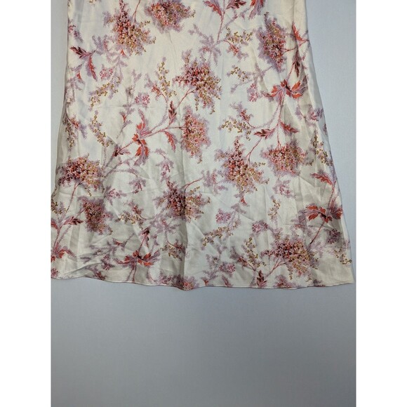 Victorias Secret M Pink Cream Floral Satin Mini Night Gown Nightie Slip Dress Pj - Picture 3 of 13